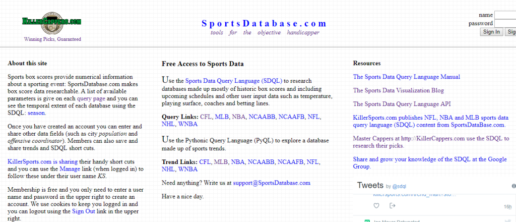 SportsDatabase.com