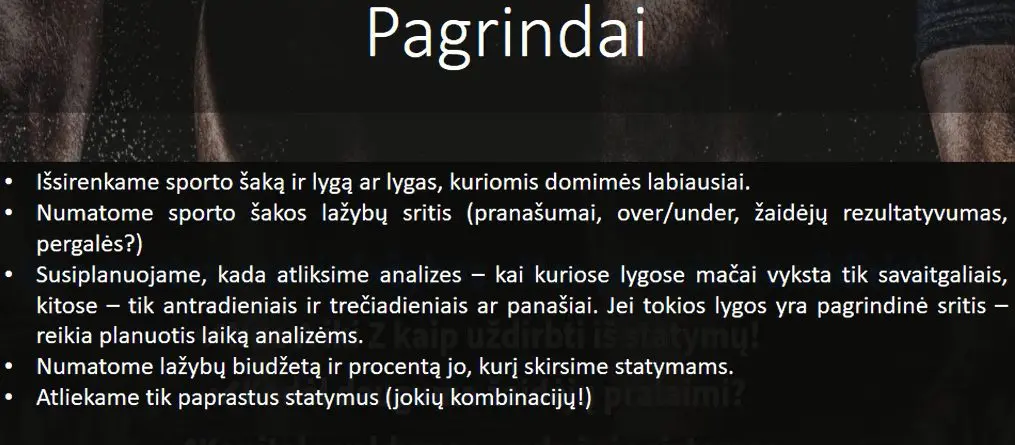 Lažybų strategijos kūrimas