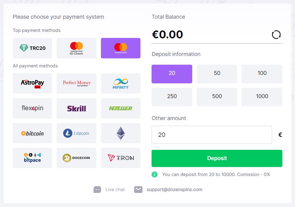 crypto dozenspins mokejimai kriptovaliutomis