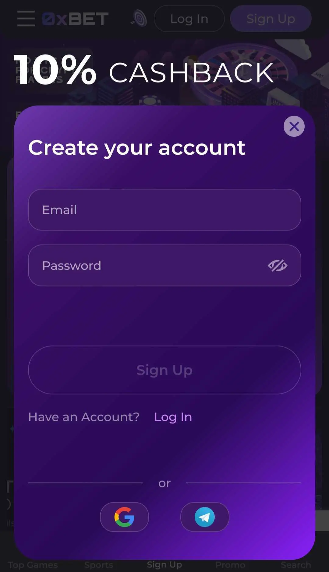 0xbet-registracija-mobile